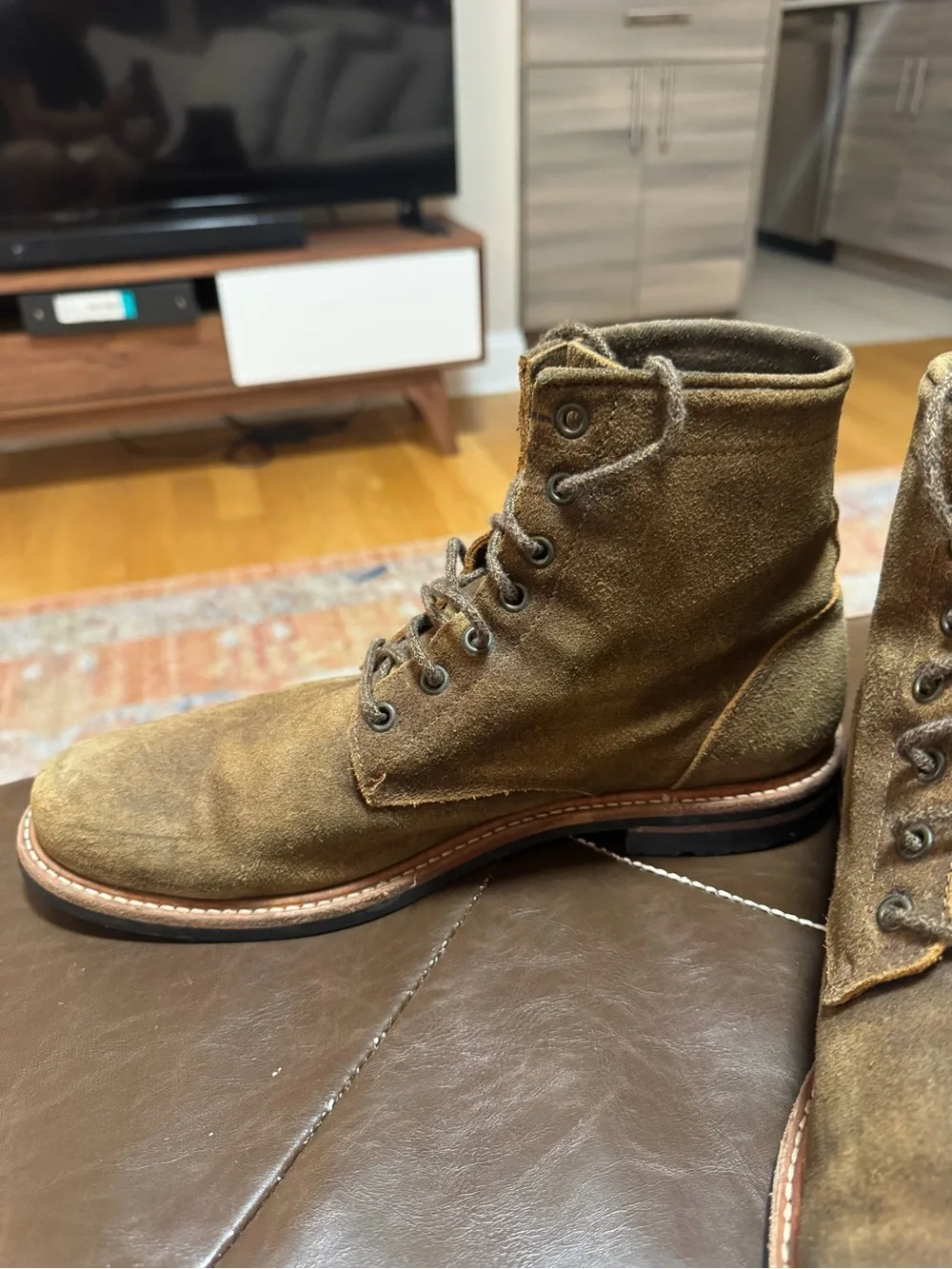 Nisolo Brown Suede Lace-Up Men's Boots